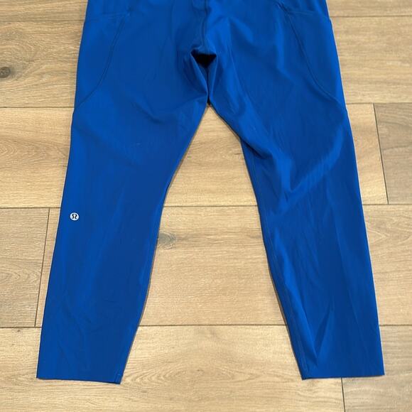 LULULEMON Jet Stream Blue Fast Free Non-Reflective Nulux Active Leggings Sz 18 - Picture 7 of 14